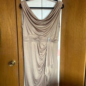 Midnight Gold Candlelight Shimmer Formal Party Dress Size 14